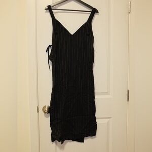 Elegant Black Pinstripe Dress